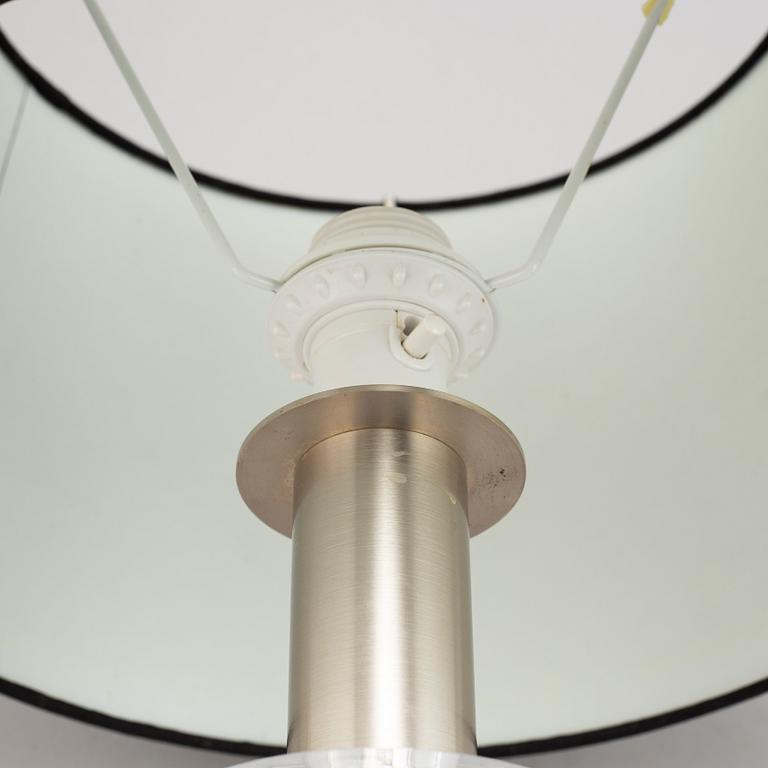 Carl Fagerlund, a glass and metal table lamp, Orrefors, second half of the 20th century.
