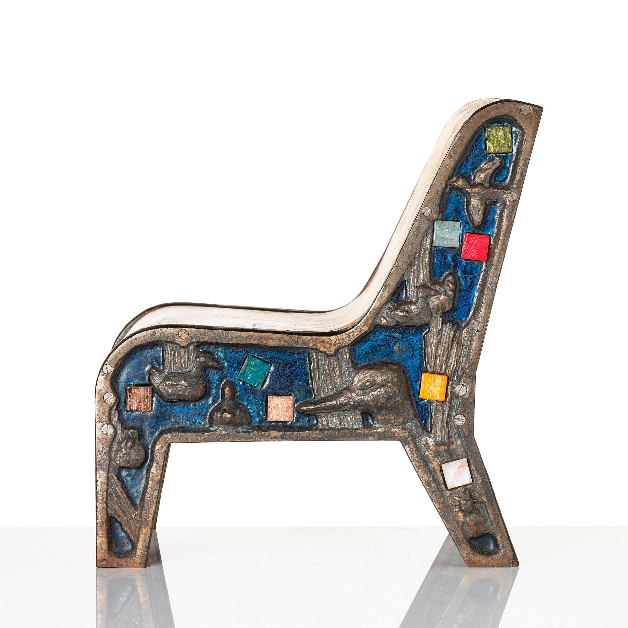Ernst Billgren & Mats Theselius, a "Tronen" chair/sculpture, ed. 41/100, Källemo, Värnamo post 1991.