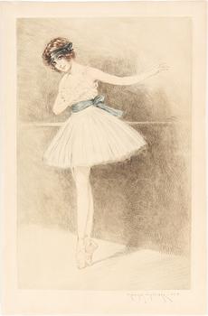Maurice Millière · MAURICE MILLIERE, "Ballerina". Torrnål i färg. Signerad och numrerad No 5.