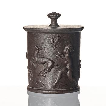 Carl Elmberg, a ”Tobaksburk N:r 1” tobacco jar with lid, Näfveqvarns bruk.