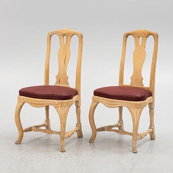 A pair of rococo chairs by J. Malmsten (master in Stockholm 1780-88).