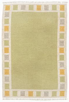 A flat weave carpet, c 343 x 235 cm, signed BS.