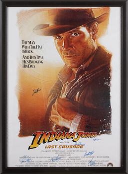 FILMAFFISCH, "Indiana Jones and the Last Crusade", 8 st egenhändiga autografer.