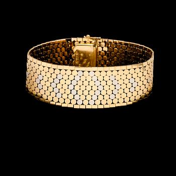 ARMLÄNK, 18k tvåfärgat guld, Italien, Vicenza,1900-talets tredje kvartal. Vikt 69 g.