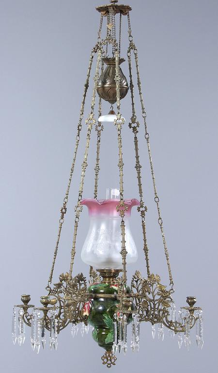 TAKFOTOGENLAMPA, oscariansk, 1800-talets andra hälft, h 122.