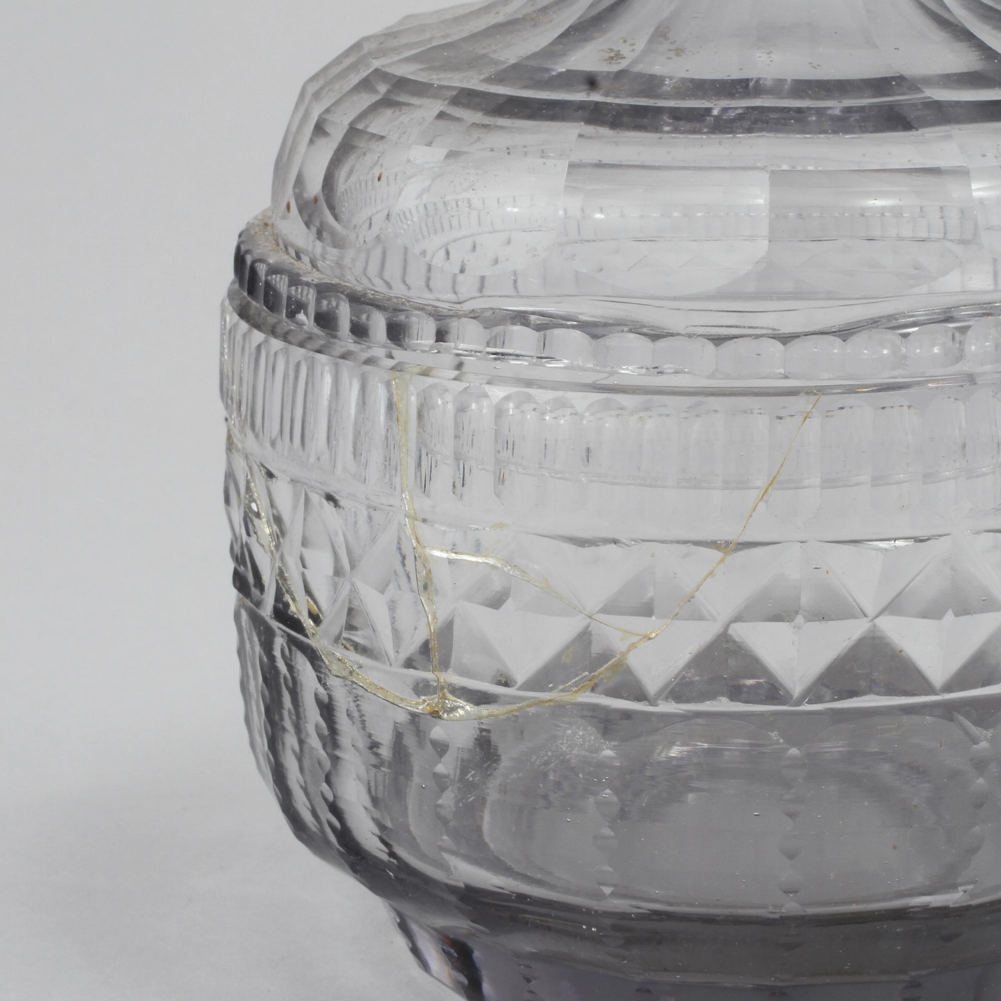 BONBONJÄRER, ett par, glas, 1800-talets första hälft.