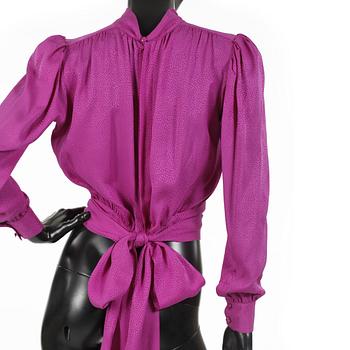 YVES SAINT LAURENT, two silk blouses.