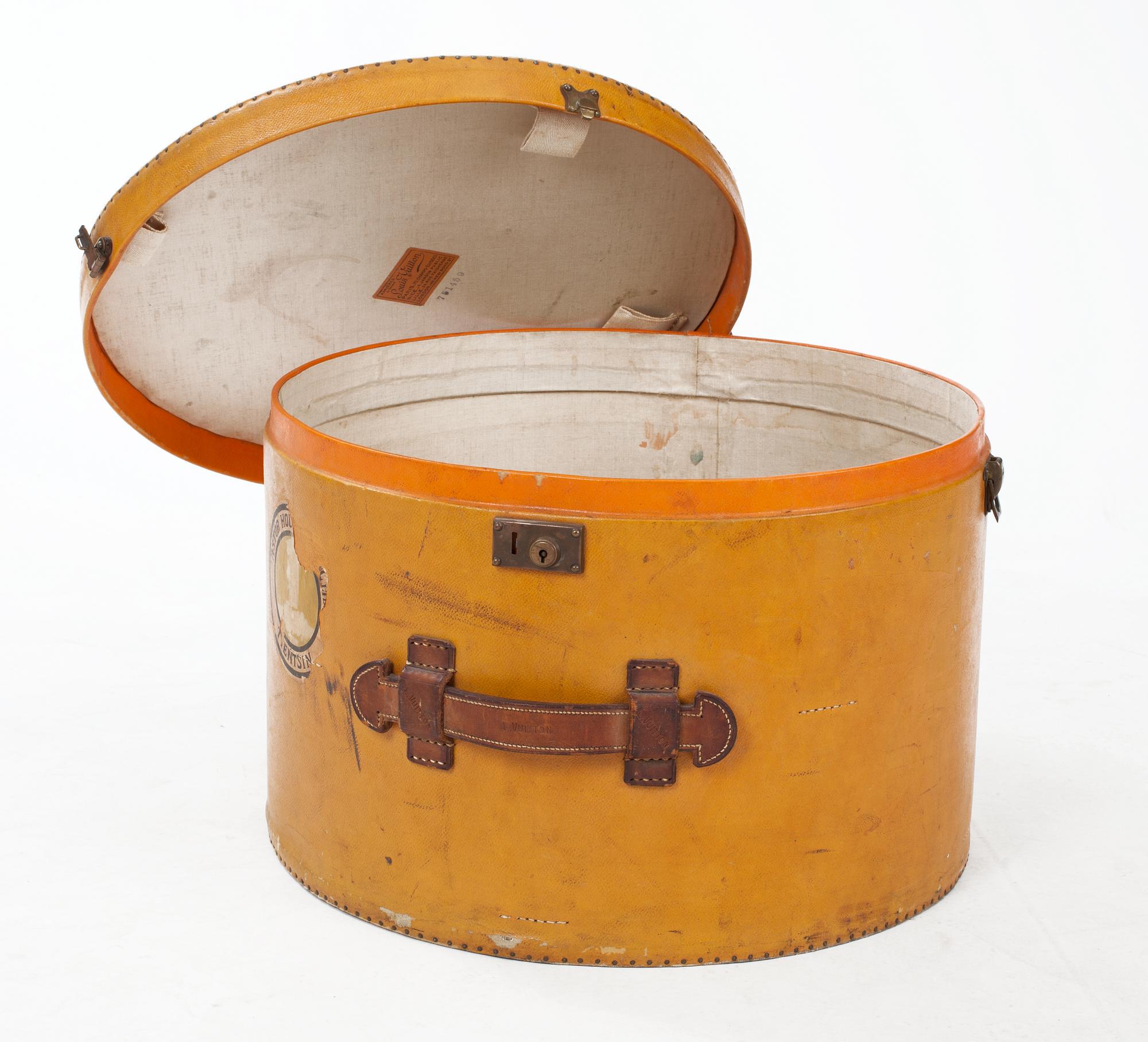 An early 20th century Louis Vuitton hatbox.