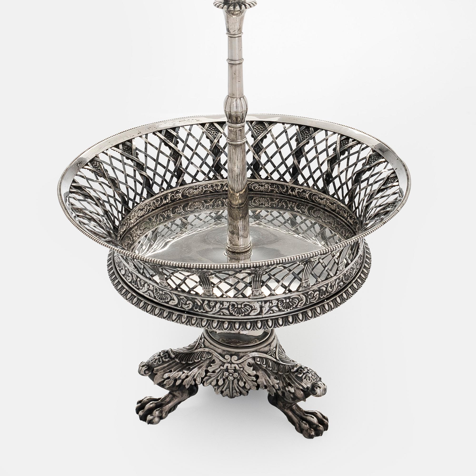 Gustaf Folcker, kakfat, silver, Stockholm 1839.