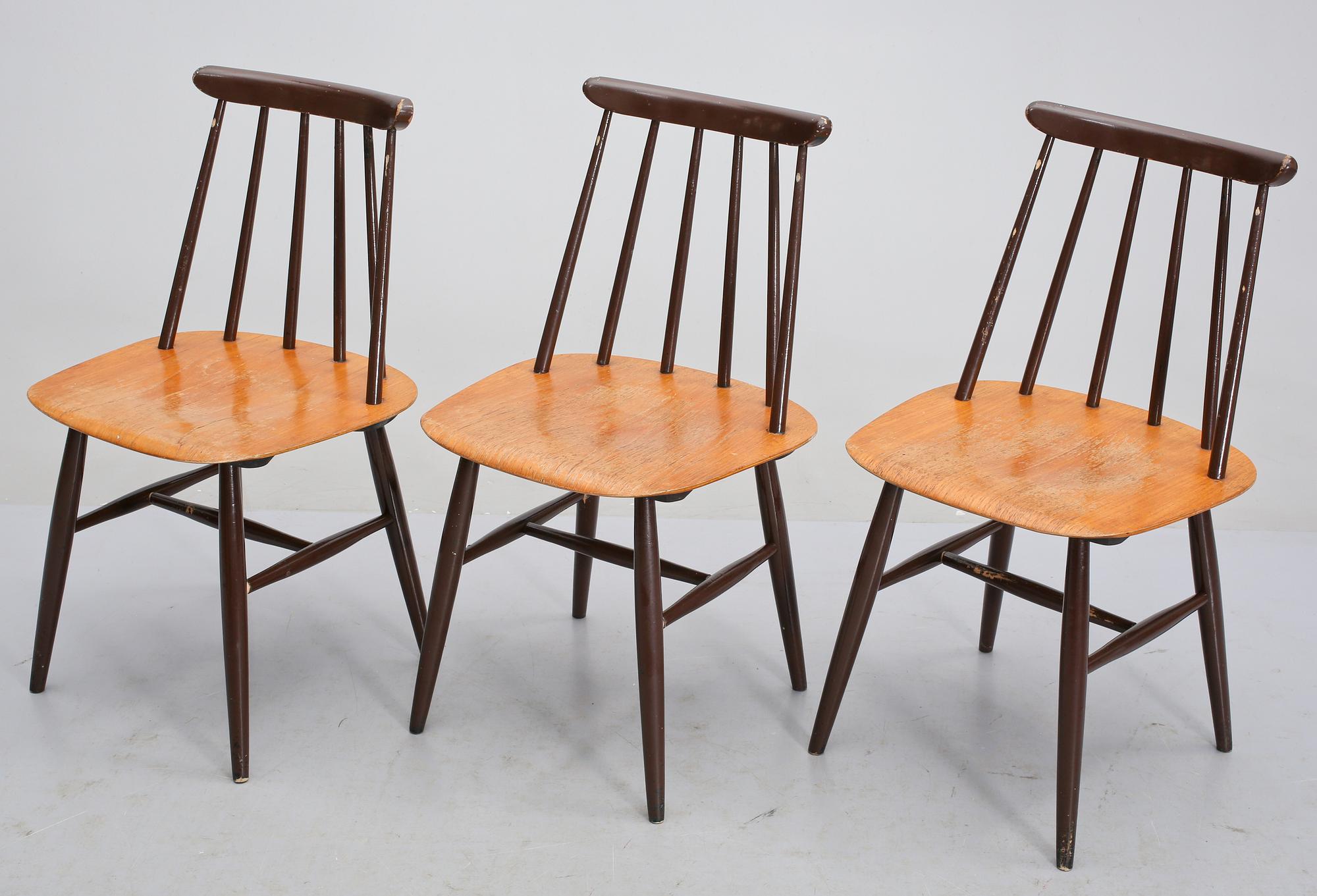 STOLAR, 3 st, "Fanett", Ilmari Tapiovaara, Edsbyverken, 1961.