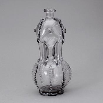 KLUCKFLASKA, glas, 1700-tal.
