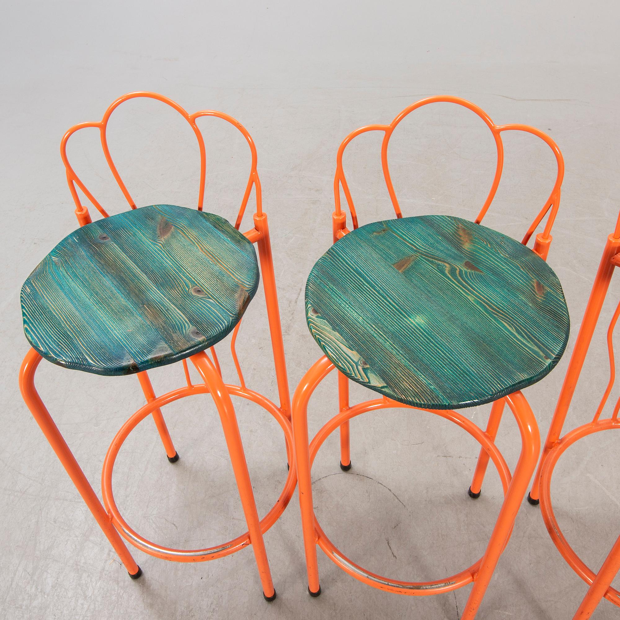 Kristoffer Sundin, Fredrik Paulsen och Simon Klenell, a set of four bar stools.