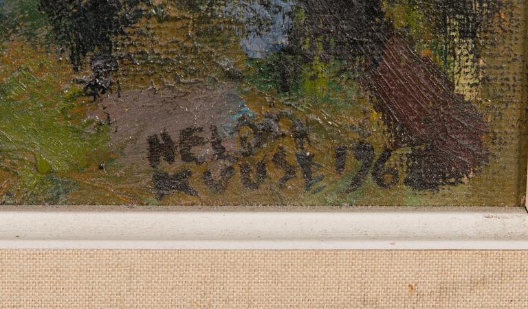 Helmi Kuusi, öljy levylle, signeerattu ja päivätty 1962.