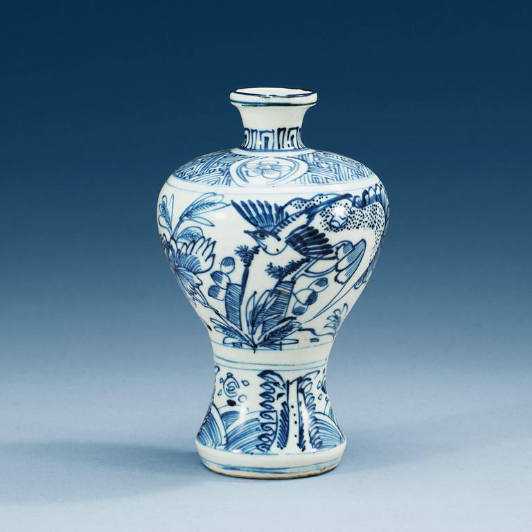 A blue and white vase, Ming dynasty.