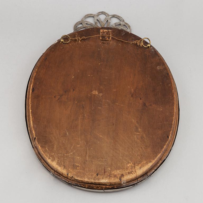 A Russian possibly 18th century silver mirror.