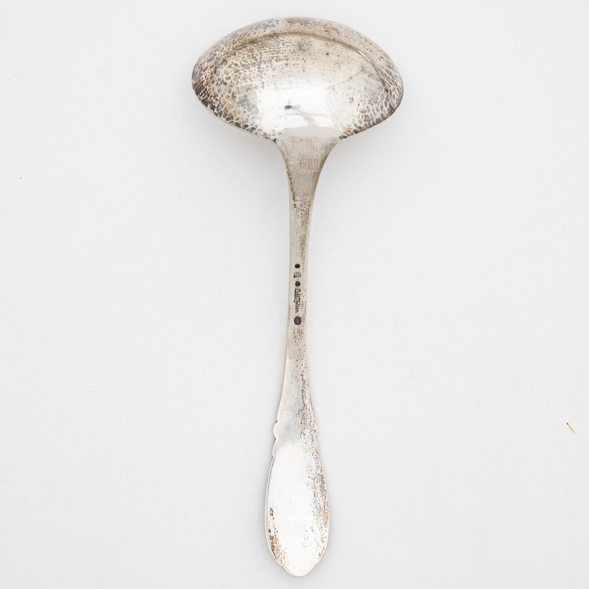 Evald Nielsen, an art nouveau silver soup ladle, Copenhagen, Denmark 1921.