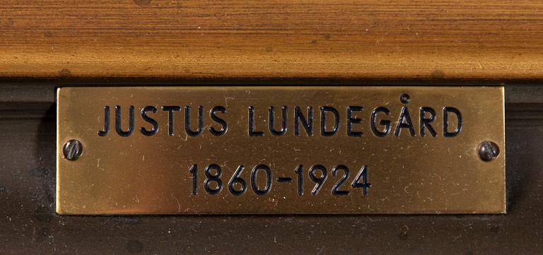 JUSTUS LUNDEGÅRD, olja på duk, osign, utförd 1905.