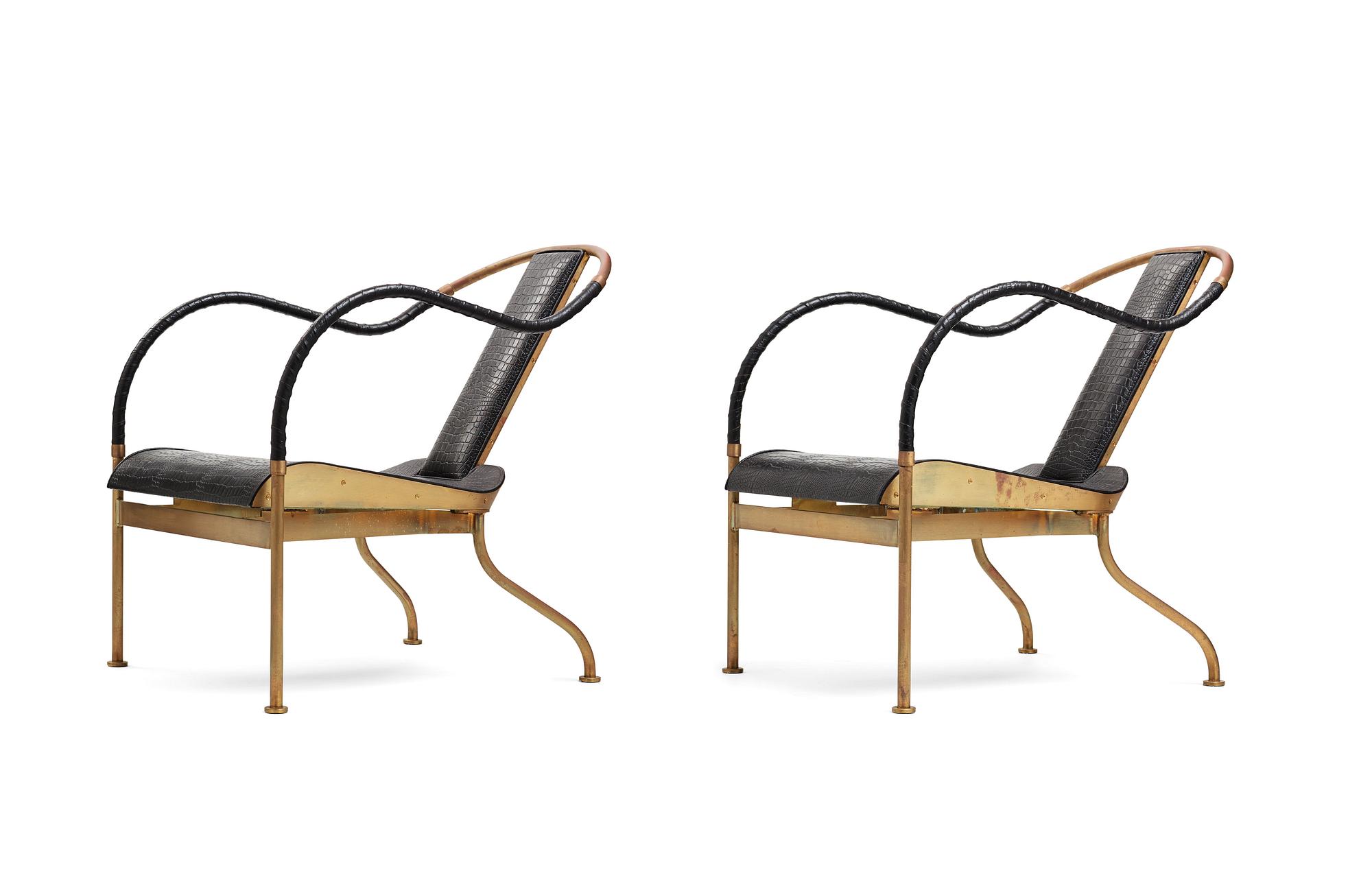 Mats Theselius, a pair of "el Rey" easy chairs by Källemo, Sweden, post 1999.