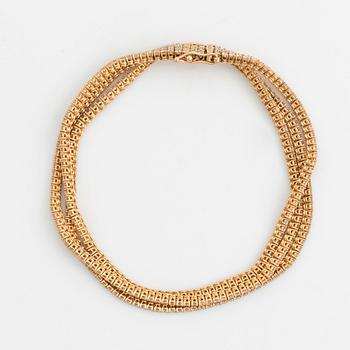 Brilliant cut diamond bracelet.