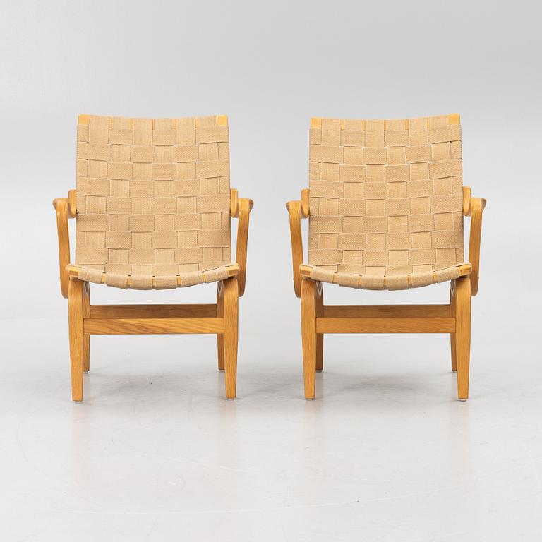Bruno Mathsson, a pair of 'Eva' armchairs, Firma Karl Mathsson, Värnamo, 1973.