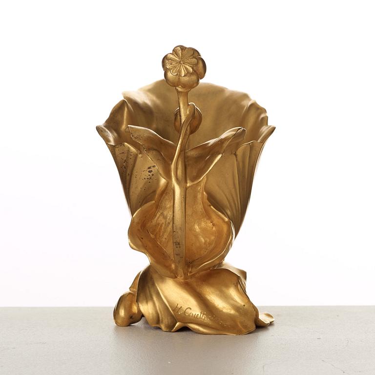 Henri Francois Coutheillas Attributed to, an Art Nouveau gilt-bronze vase, France ca 1900.