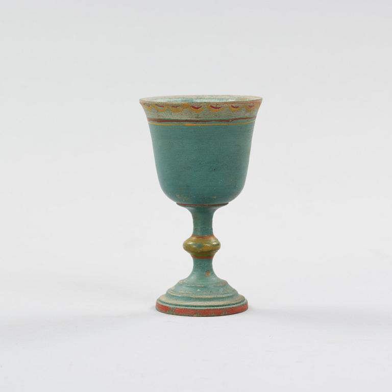 a painted swedish wooden cup from the 19th century.