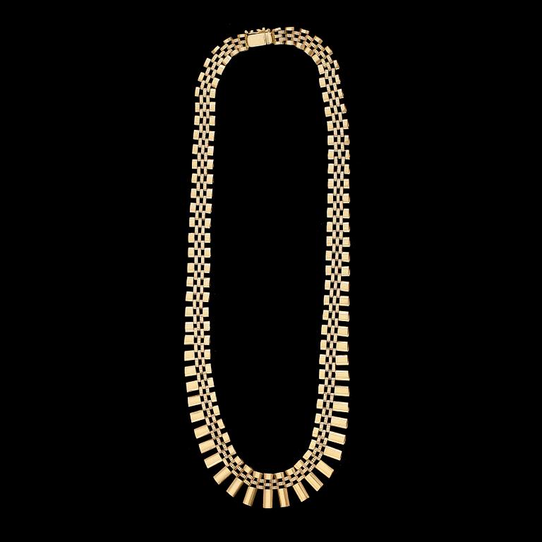COLLIER, 18K guld. Vikt ca 30 g.