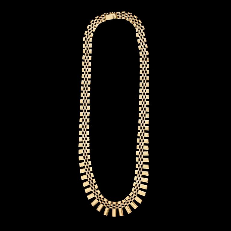 COLLIER, 18K guld. Vikt ca 30 g.