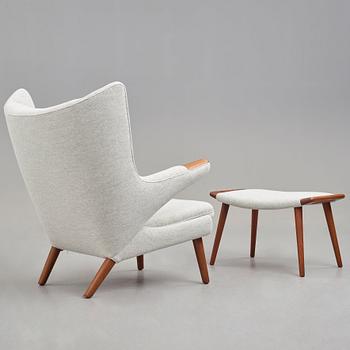 Hans J. Wegner, a "Papa bear" armchair and ottoman for AP-stolen, Denmark.