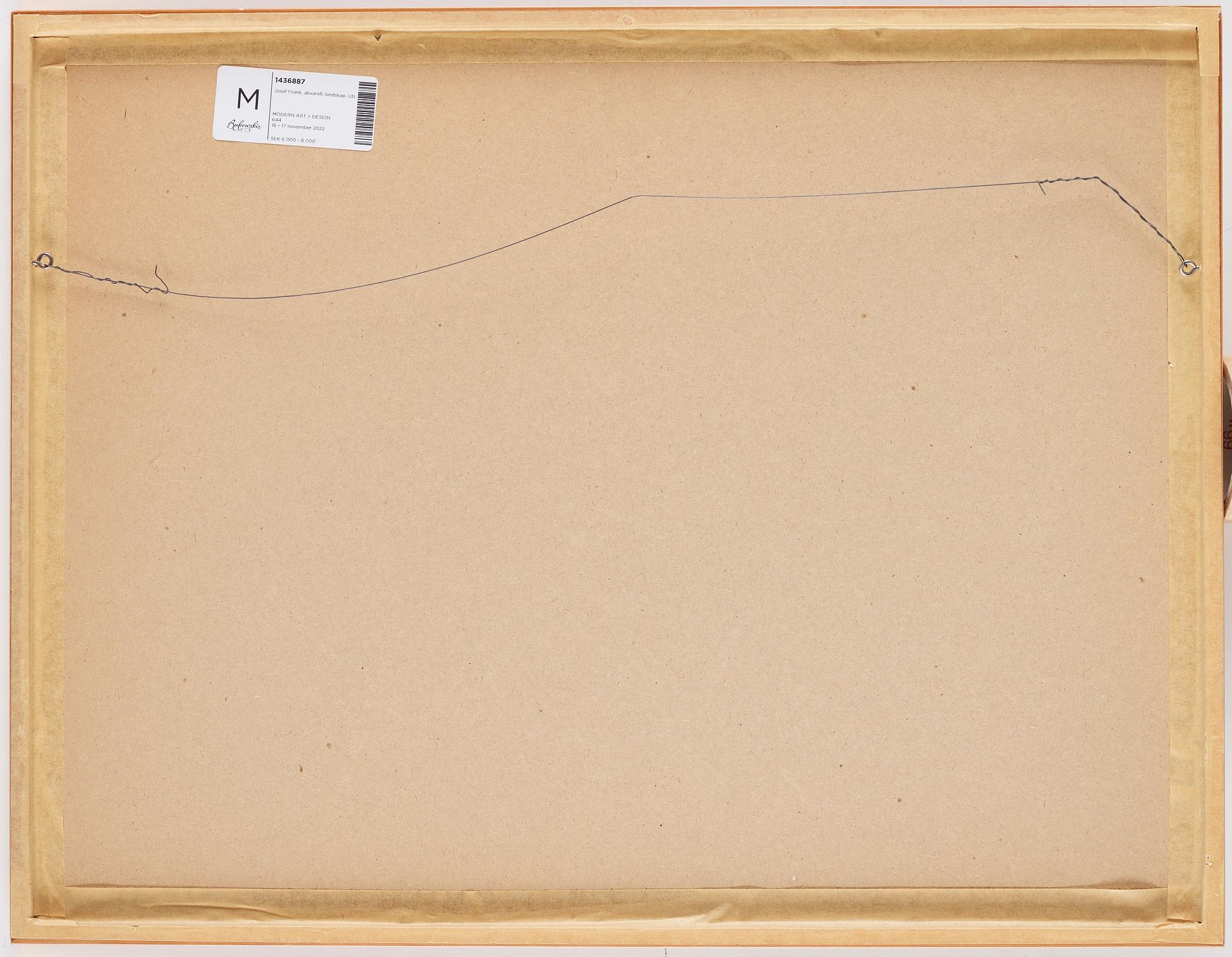 Josef Frank, a watercolour of a British town, not signed.