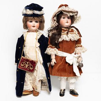 Kestner, dolls, 2 pcs, no. 260 & 249, Germany, early 20th century.