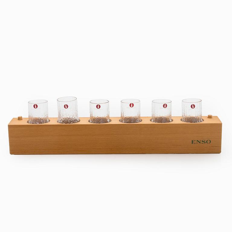 Tapio Wirkkala, snapsilaseja, 6 kpl, "Niva", alkuperäisessä laatikossa. Iittala.