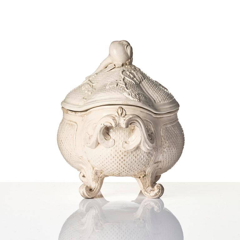 A Swedish cream ware tureen with cover, Marieberg, 18th century.