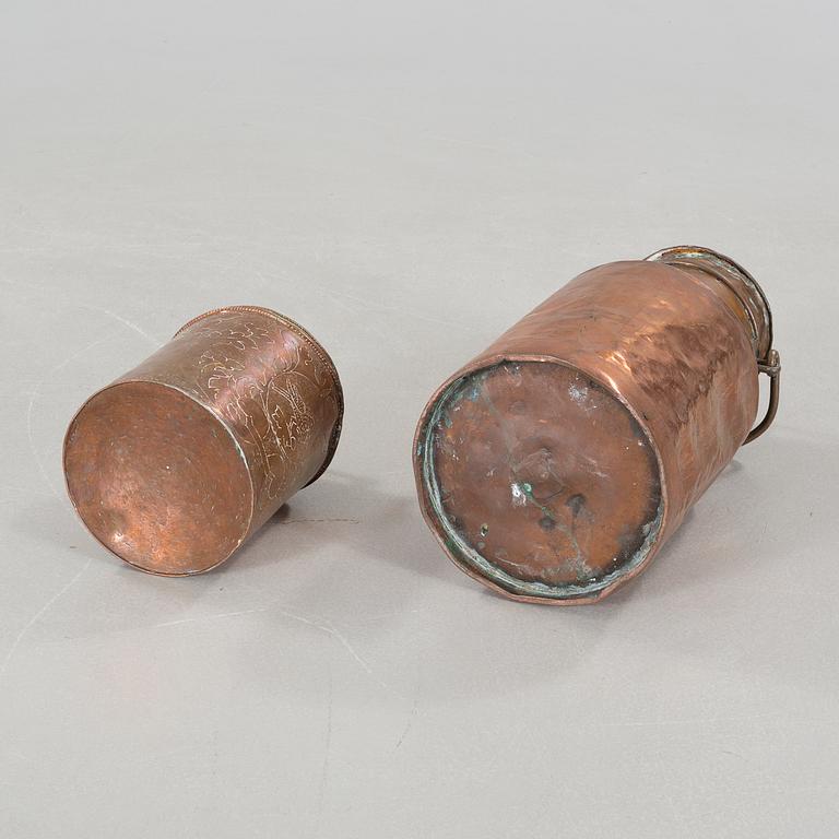 Two 19th century copper jars.