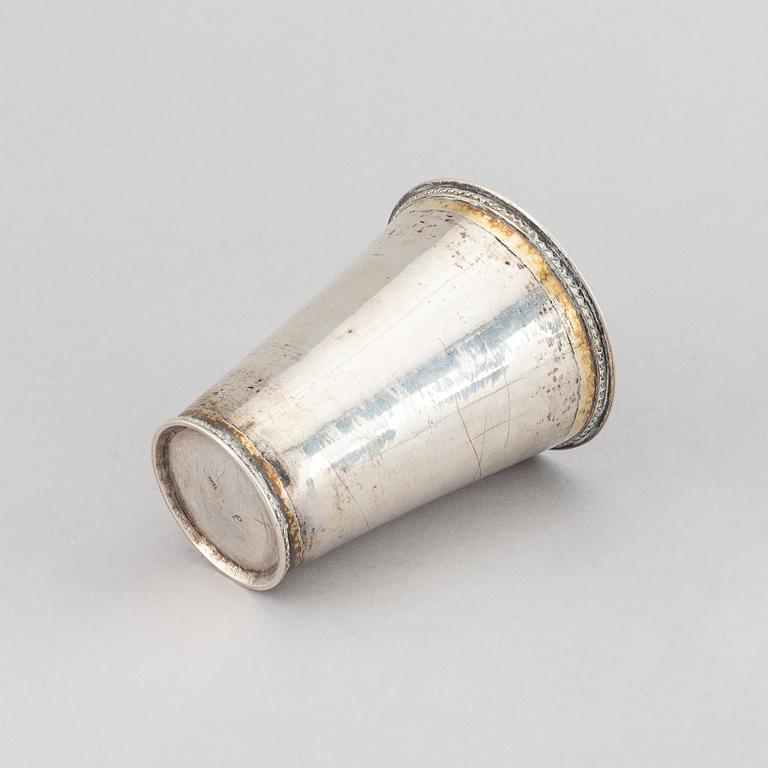 A parcel-gilt silver beaker, probably mark of Hans Wiggman, Kalmar 1753.