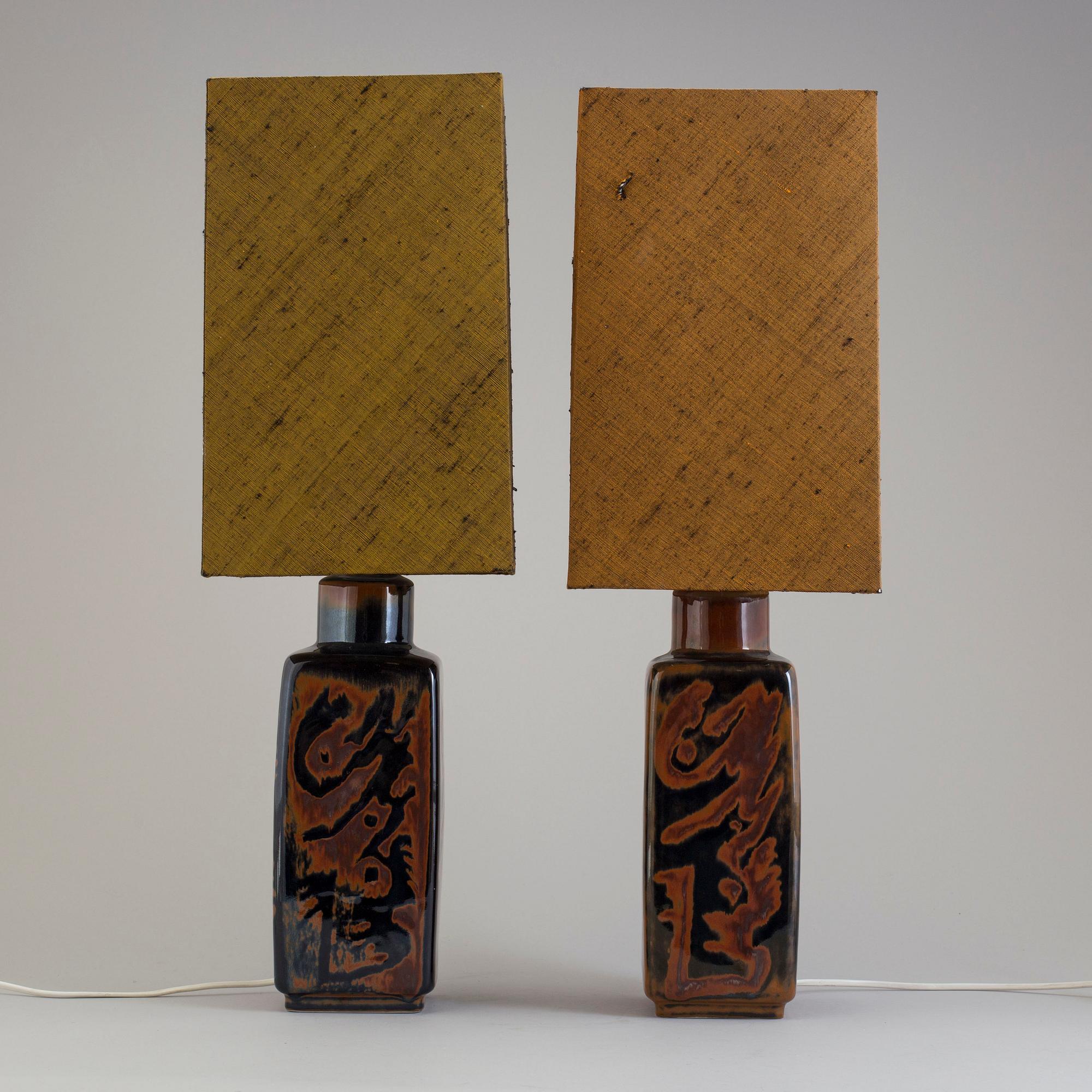 A pair of stoneware table lamps "Sultan", Carl-Harry Stålhane Rörstrand 1960´s/70´s.