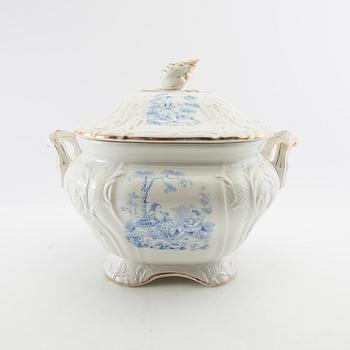 Tureen with lid "Landscape" Gustavsberg early 20th century porcelain.