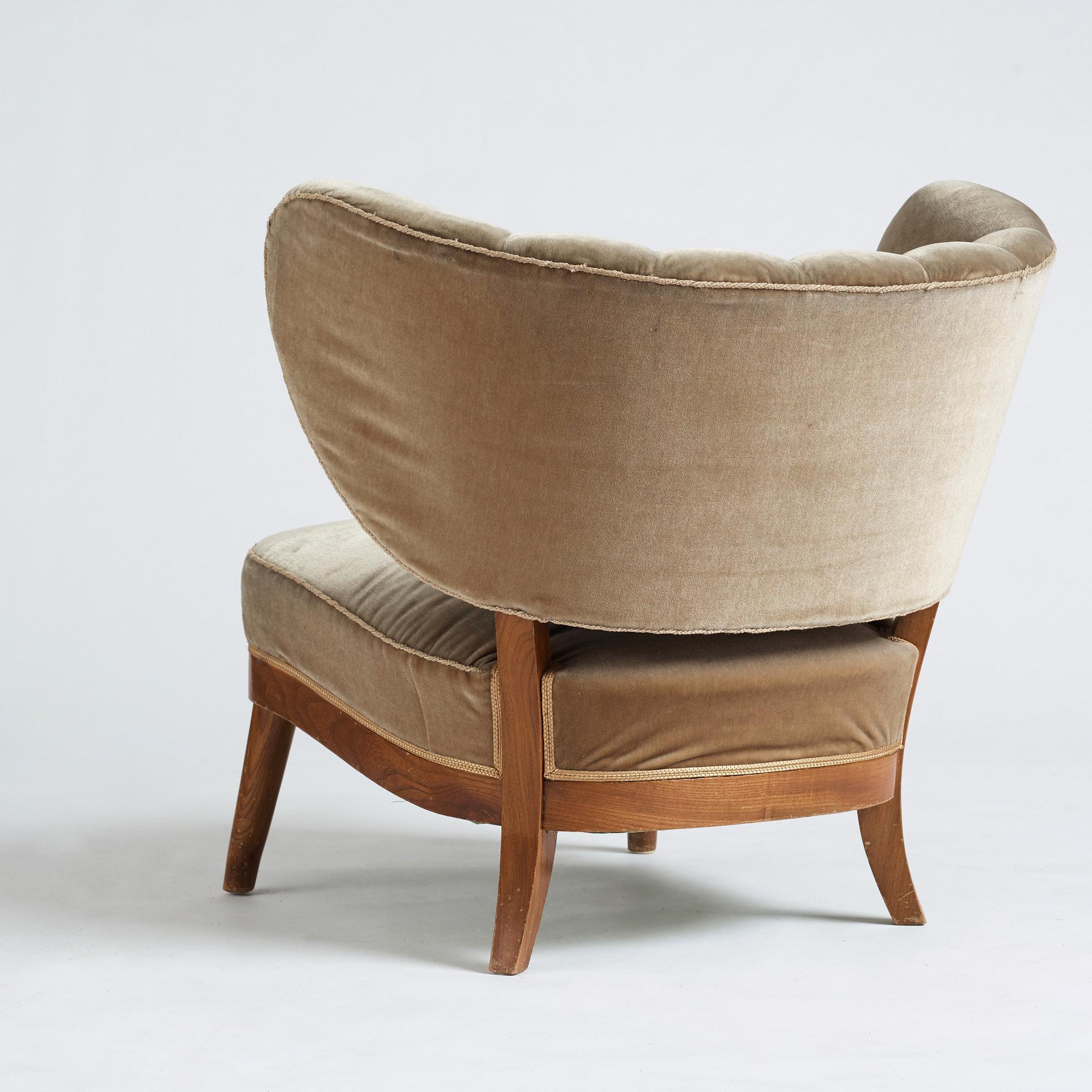 Otto Schulz, a Swedish Modern easy chair, Boet Gothenburg, 1940's.