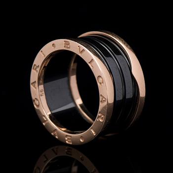 RING, Bulgari, B.zero1, 18k guld, svart keramik.