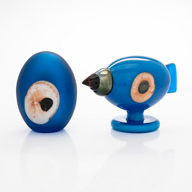 Oiva Toikka, A glas bird 'Turkey fowl' and glass egg 'Turkey Fowl Egg', second quality, signed O. T. II Nuutajärvi.