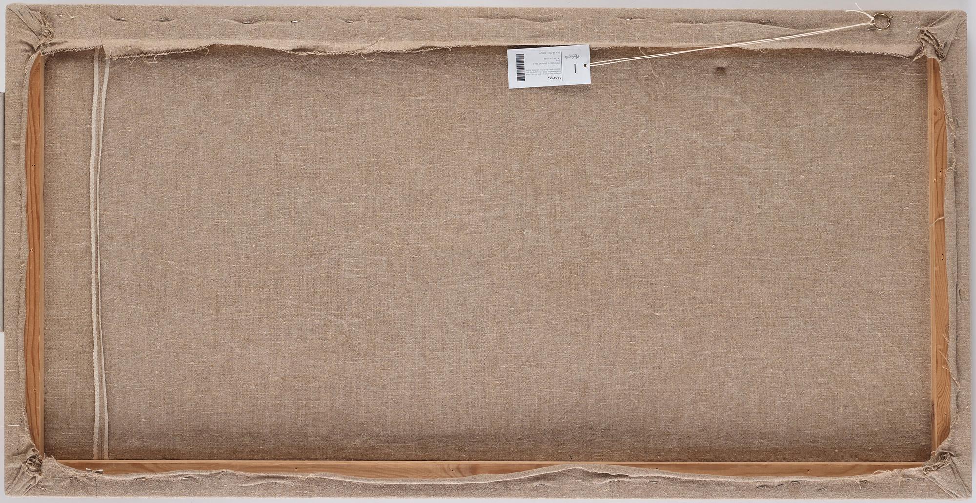 An embroidered carriage cushion, ca 51 x 113 cm (with mounting 61 x 122 cm) signed and dated END JPLG ANO 1838, Scania.