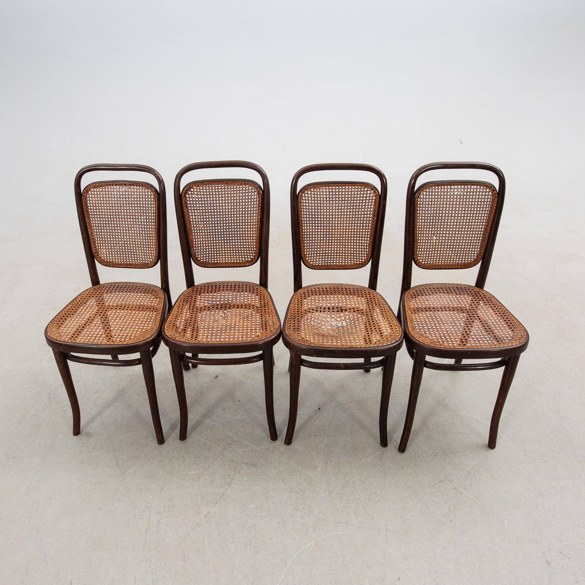 Chairs, 4 pcs, Thonet, early 20th century.