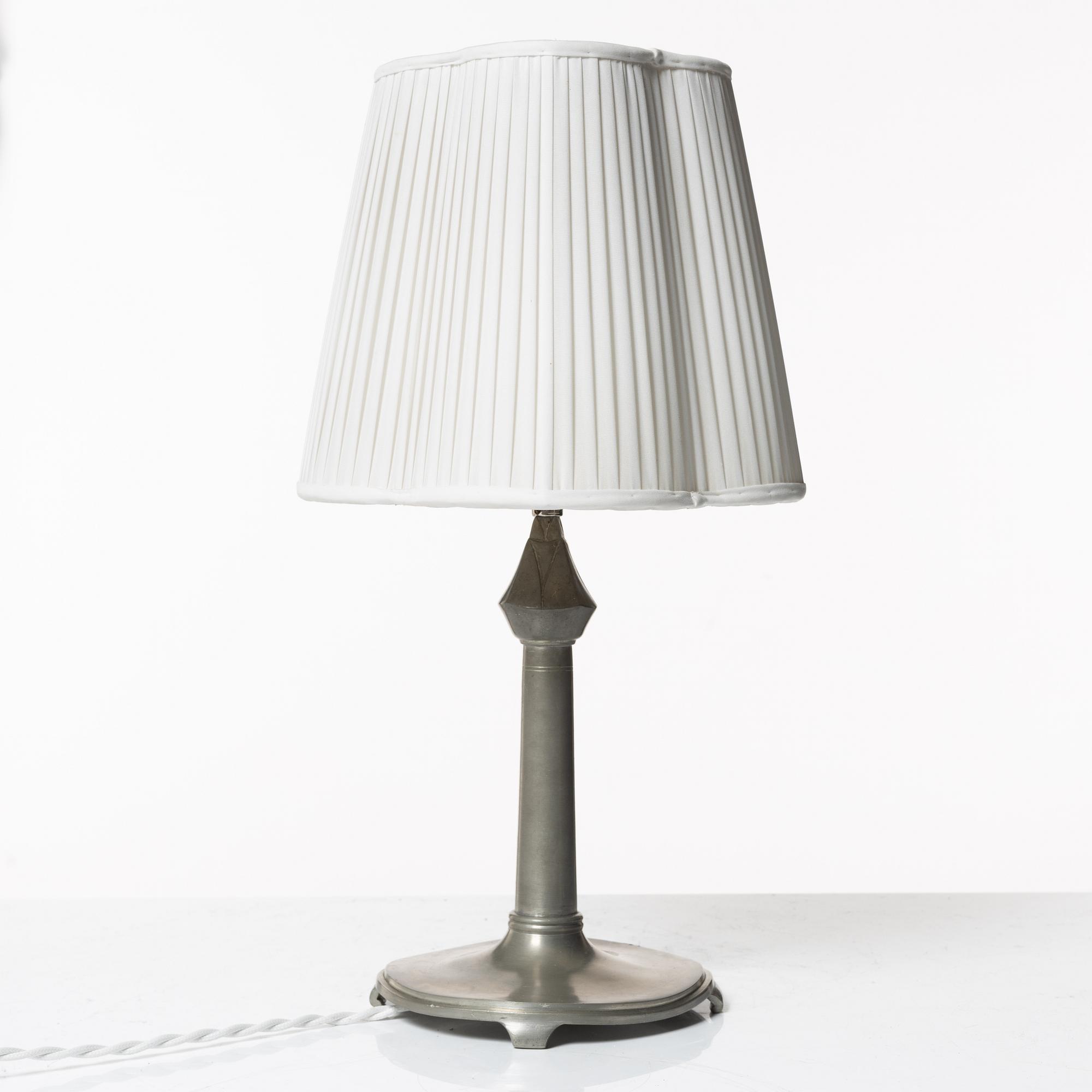 Astrid Aagesen, a pewter table lamp, Helsingborg, 1930s.