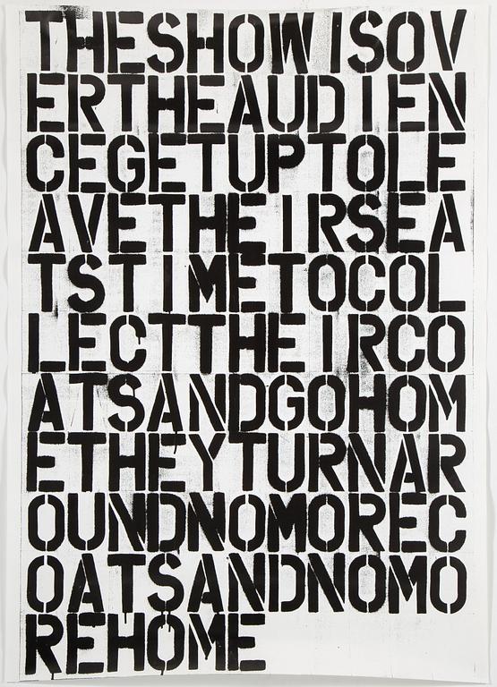 CHRISTOPHER WOOL AND FELIX GONZALEZ-TORRES, "untitled", offset litograph, 1993.