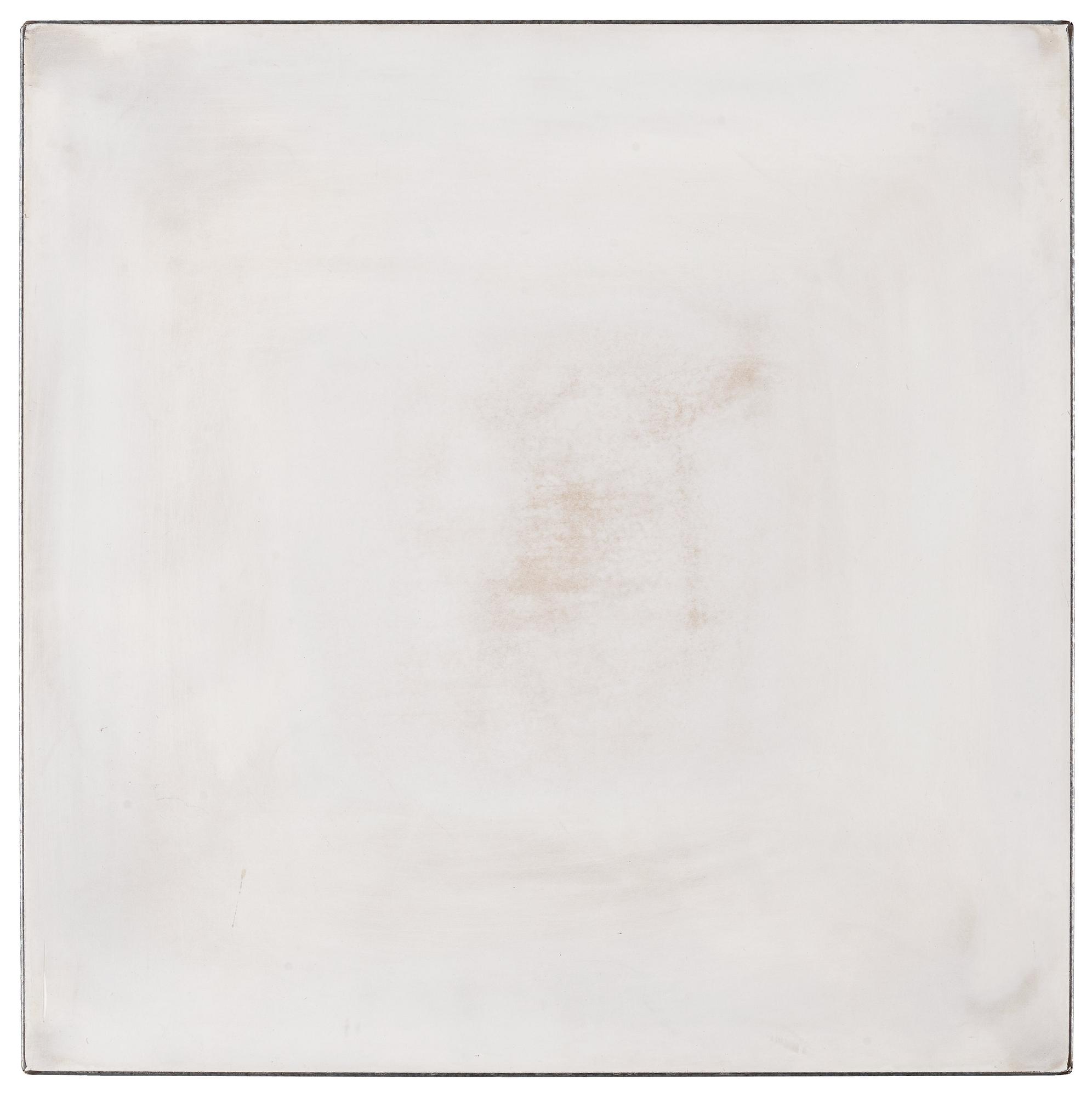 Clay Ketter, "White over grey spackle surfacing with steel edges #3".