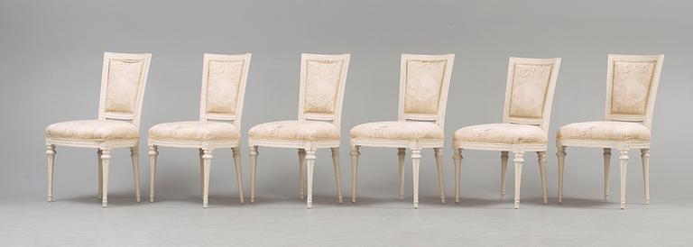 Six Gustavian chairs by Johan Erik Höglander, master 1777.