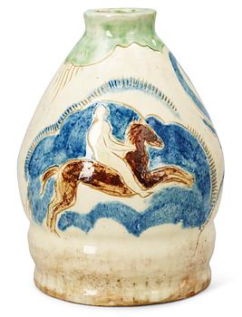 202. A Swedidh earthenware 1920s vase, signed VN.