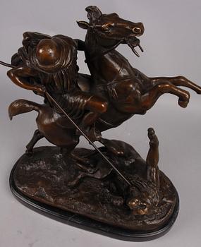 SKULPTUR, brons, efter Antoine Louis Barye, 2000-tal.