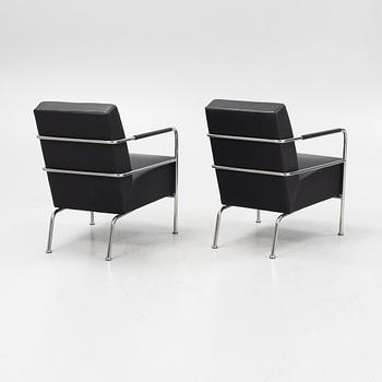 A pair of leather upholstered 'Cinema' Easy chairs by Gunilla Allard for Lammhults.