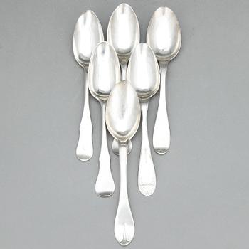 SKEDAR, 6 st, olika mästare, Sverige, mestadels 1700-talets slut. Vikt ca 299 gram.